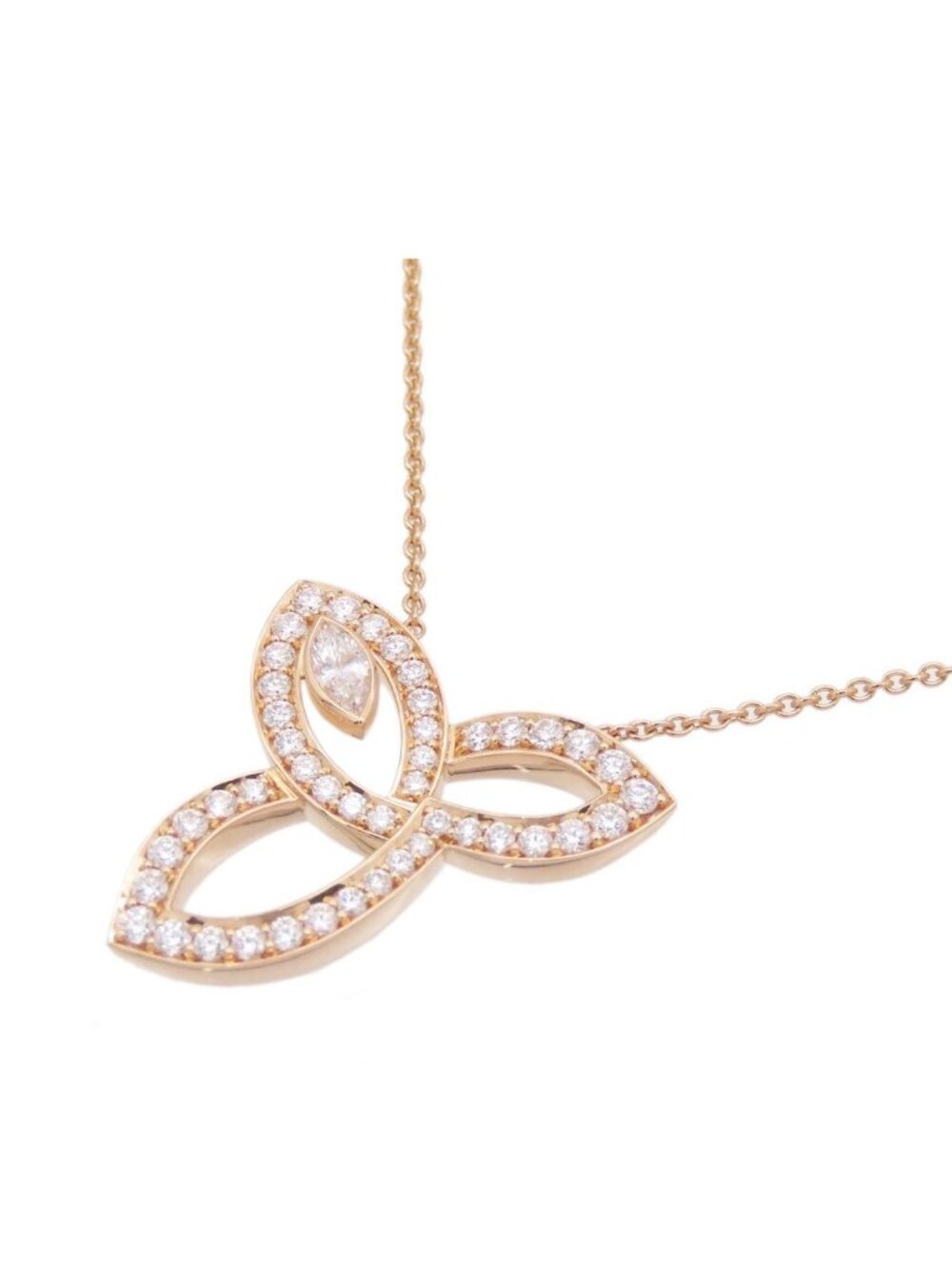 Harry Winston Lily Cluster Pendant Rose Gold 18K Diamond Necklace